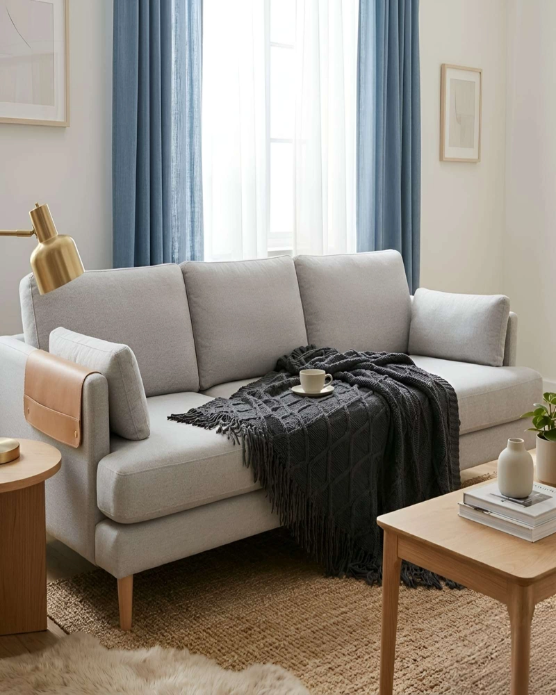 SET DE 2 MANTAS PIECERAS DE SILLON Y CAMA TEJIDAS ROMBOS - 4