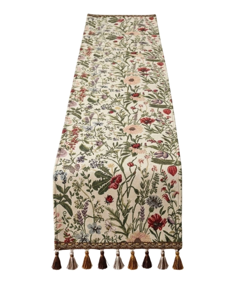 CAMINO DE MESA DECORATIVO DISEÑO FLORES 33X180 CM - 6