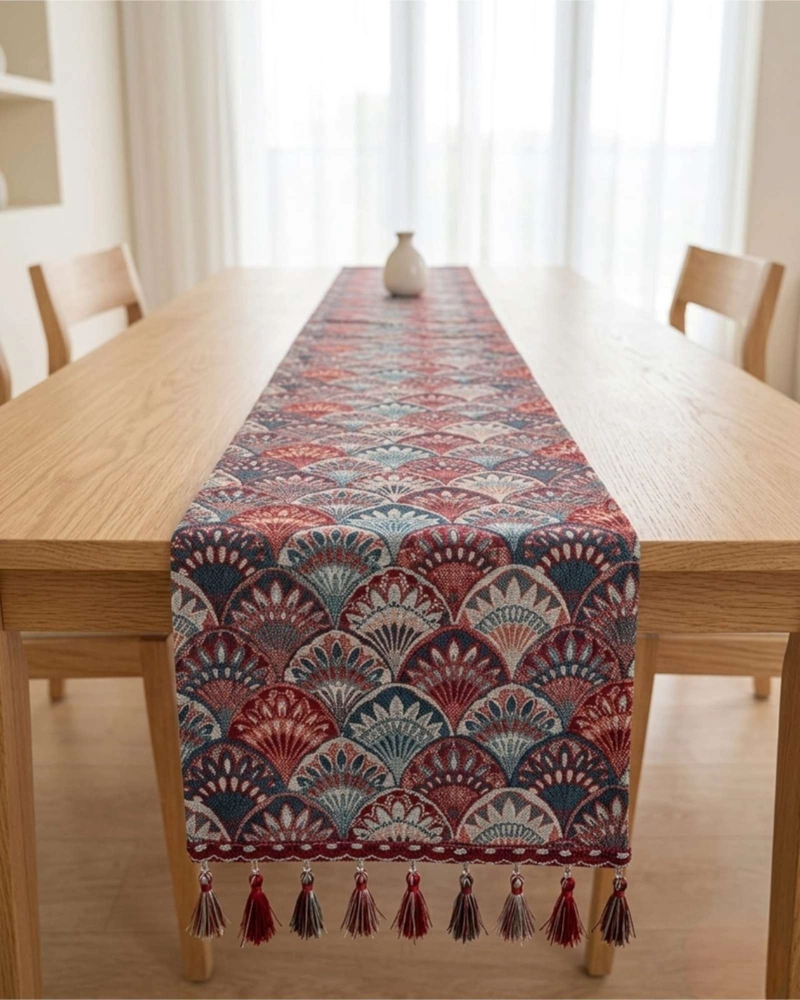 CAMINO DE MESA DECORATIVO DISEÑO FLORES 33X180 CM - 1