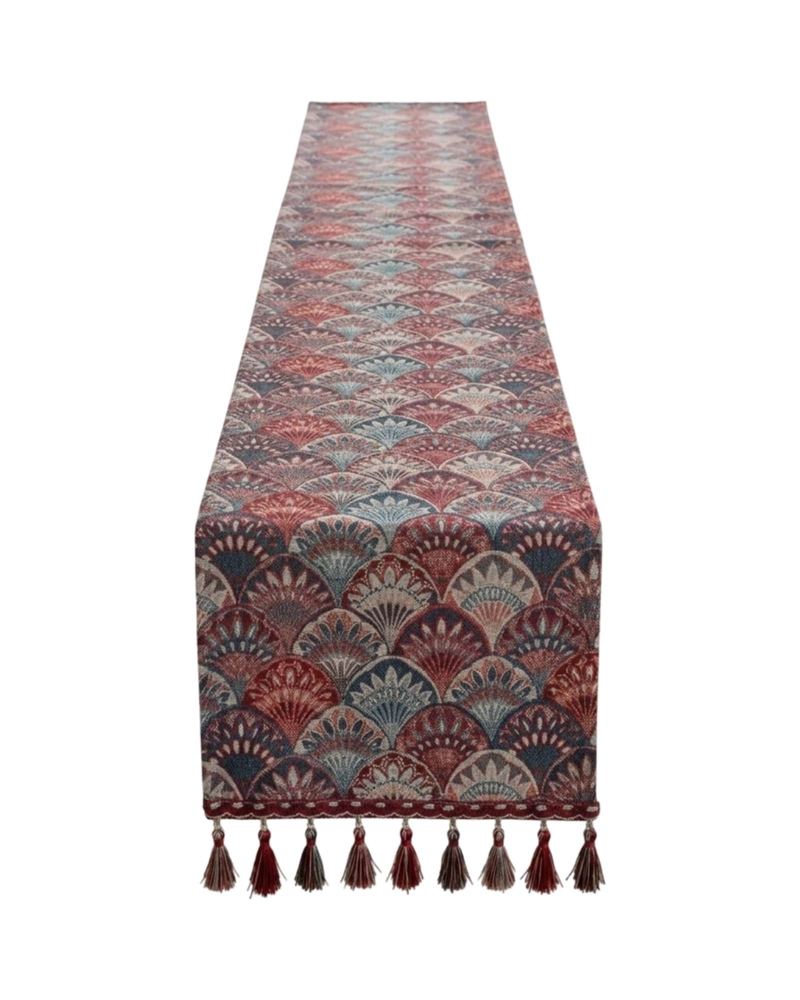 CAMINO DE MESA DECORATIVO DISEÑO FLORES 33X180 CM - 6