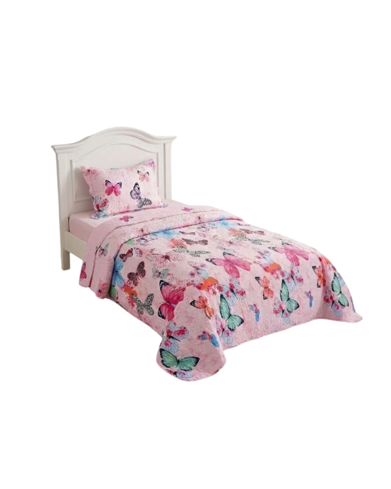 CUBRECAMA QUILT VERANO PLAZA Y MEDIA ESTAMPADO TEMATICA - 5