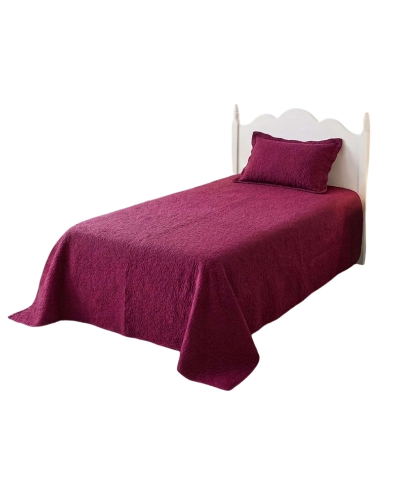 CUBRECAMA QUILT VERANO PLAZA Y MEDIA DELGADO TEXTURIZADO SET CON FUNDAS - 5