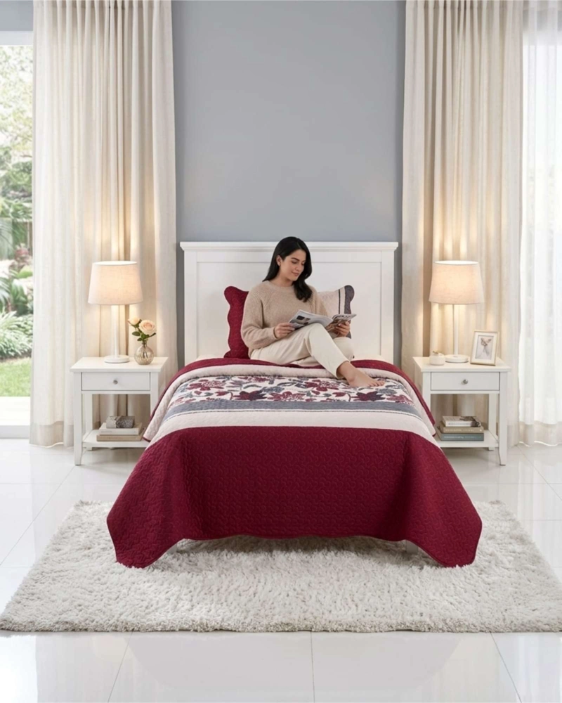 CUBRECAMA QUILT VERANO PLAZA Y MEDIA ESTAMPADO TEMATICA - 1