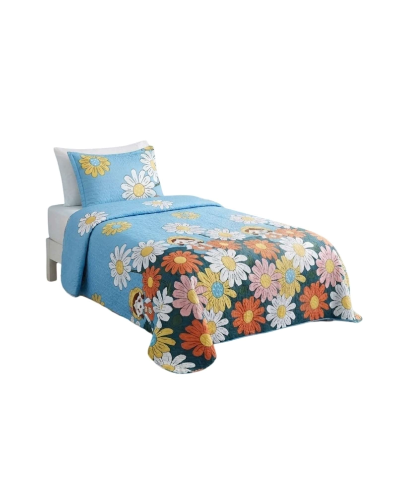 CUBRECAMA QUILT VERANO PLAZA Y MEDIA ESTAMPADO TEMATICA - 5