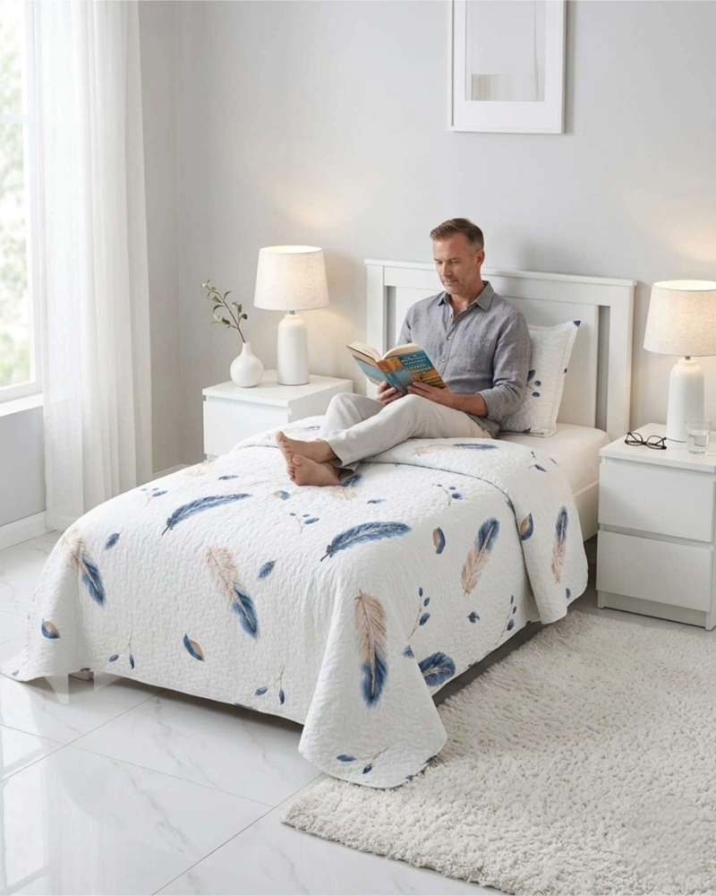 CUBRECAMA QUILT VERANO PLAZA Y MEDIA ESTAMPADO TEMATICA - 1