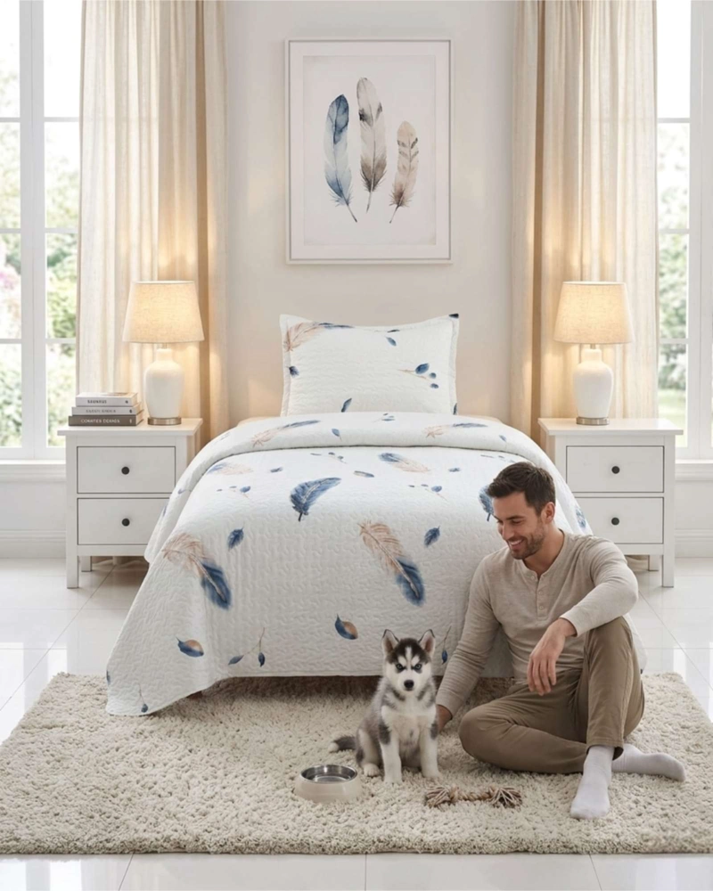 CUBRECAMA QUILT VERANO PLAZA Y MEDIA ESTAMPADO TEMATICA - 3