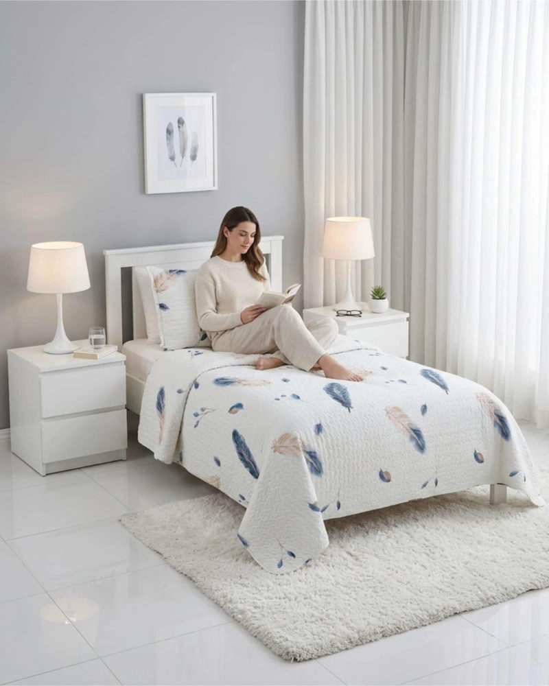 CUBRECAMA QUILT VERANO PLAZA Y MEDIA ESTAMPADO TEMATICA - 4