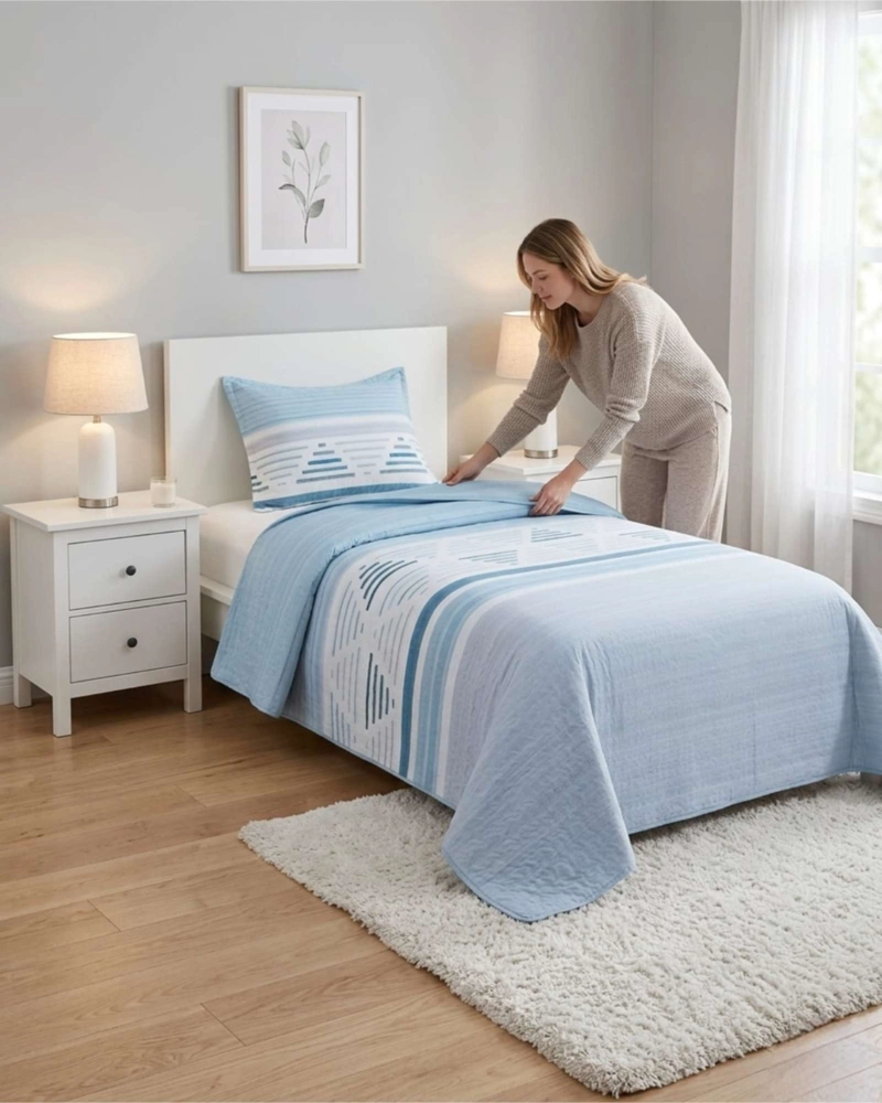CUBRECAMA QUILT VERANO PLAZA Y MEDIA ESTAMPADO TEMATICA - 2