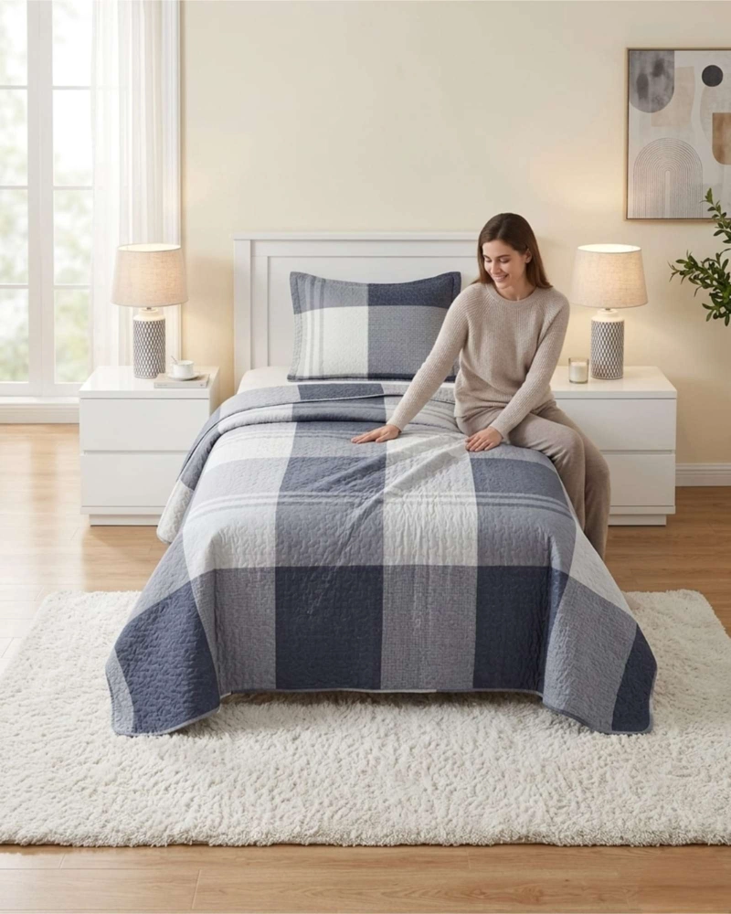 CUBRECAMA QUILT VERANO PLAZA Y MEDIA ESTAMPADO TEMATICA - 1