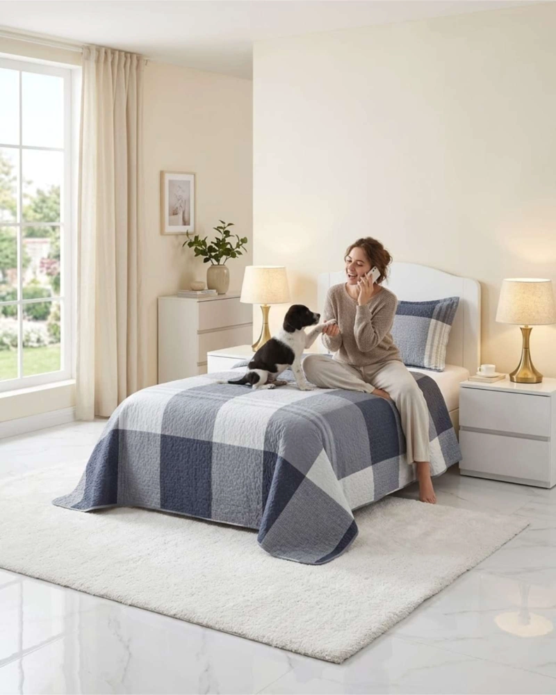 CUBRECAMA QUILT VERANO PLAZA Y MEDIA ESTAMPADO TEMATICA - 4