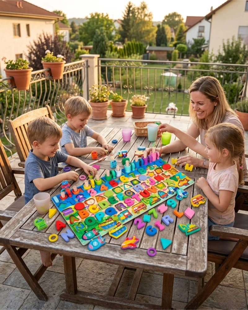 TABLERO DIDACTICO MONTESSORI 7 EN 1 JUGUETE DE MADERA - 1