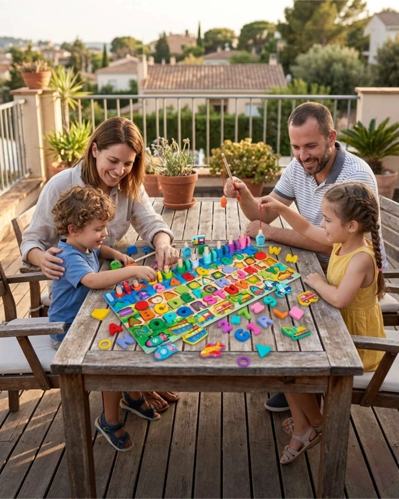 TABLERO DIDACTICO MONTESSORI 7 EN 1 JUGUETE DE MADERA - 3