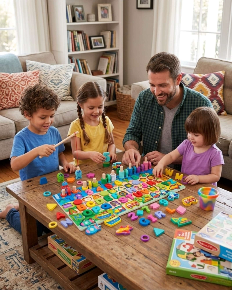 TABLERO DIDACTICO MONTESSORI 7 EN 1 JUGUETE DE MADERA - 5