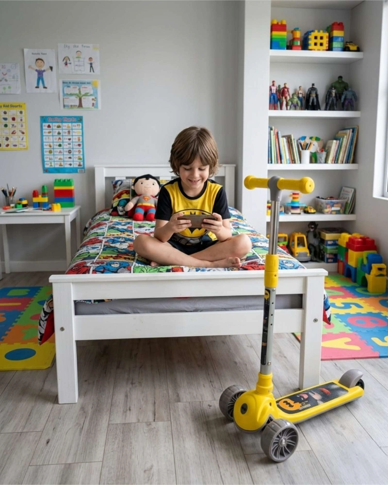SCOOTER MONOPATIN INFANTIL 3 RUEDAS AMARILLO CON DETALLES - 2