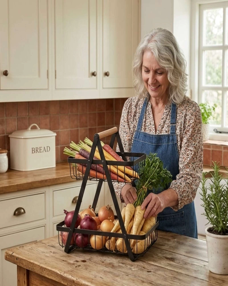ESTANTE ORGANIZADOR DE COCINA DISEÑO DE DOBLE NIVEL - 3