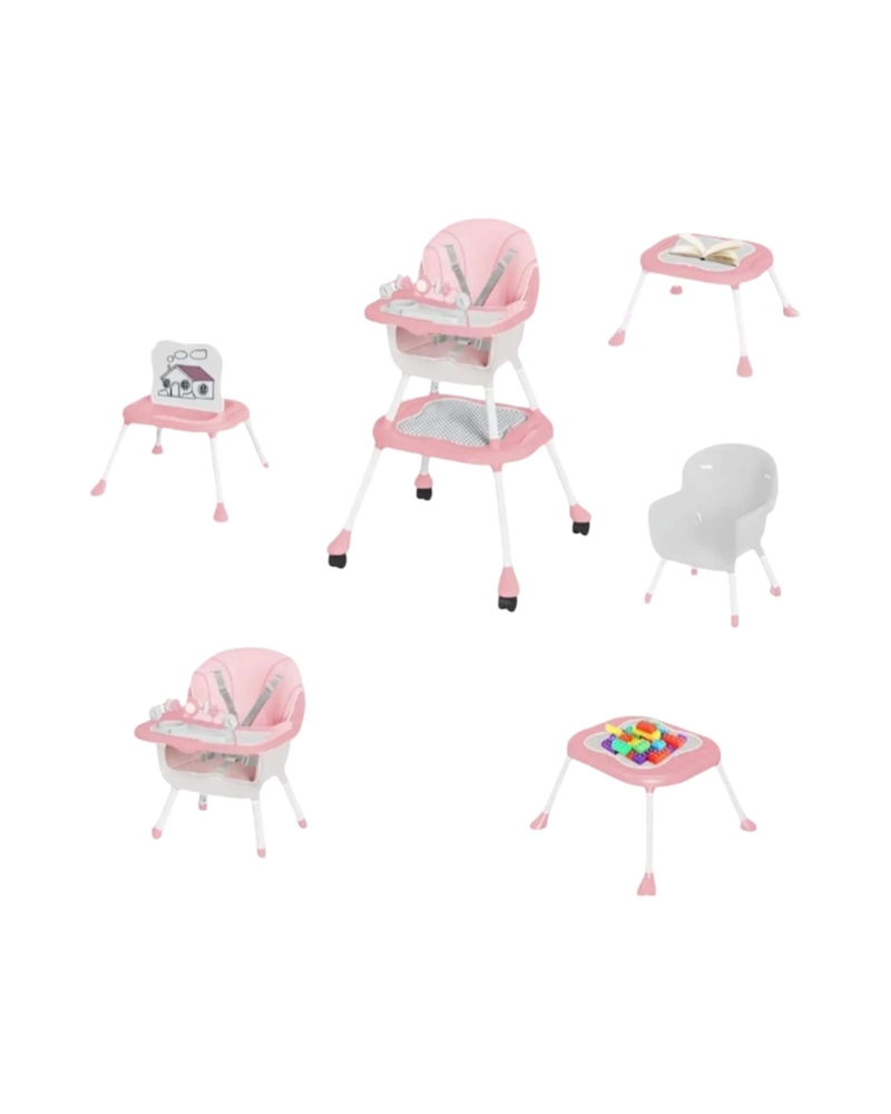 SILLA DE COMER BEBE  6 EN 1 MULTIFUNCIONAL Y SET DE ALIMENTACION - 6