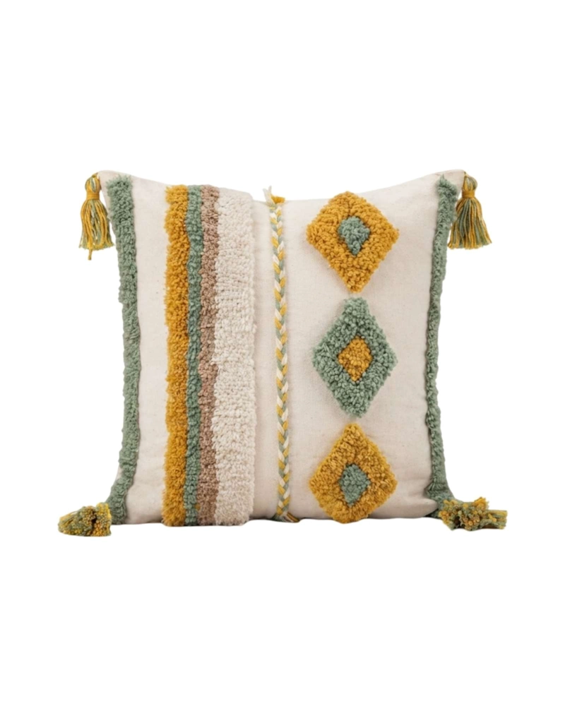 JUEGO DE 2 FUNDAS DE COJIN ESTILO BOHO EN TELA JACQUARD - 6