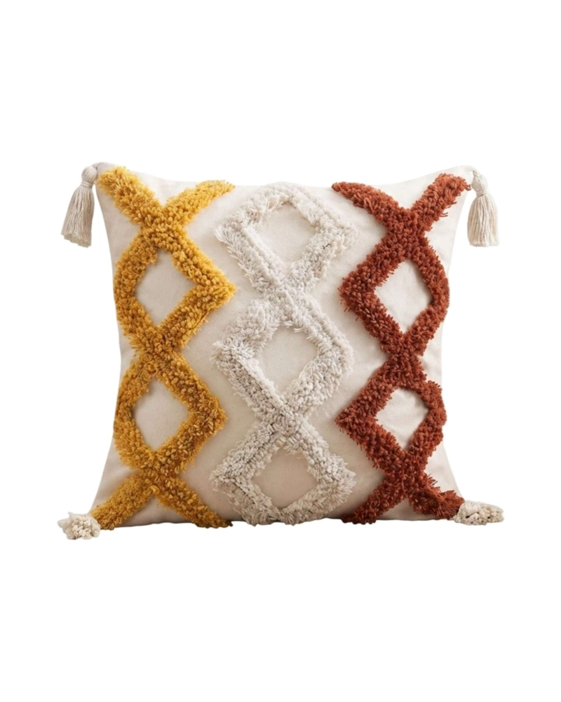 JUEGO DE 2 FUNDAS DE COJIN ESTILO BOHO EN TELA JACQUARD - 6