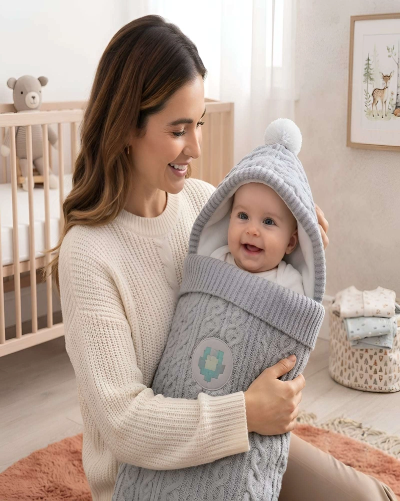 SACO DE DORMIR BEBE PARA INVIERNO TEJIDO TRENZADO - 1