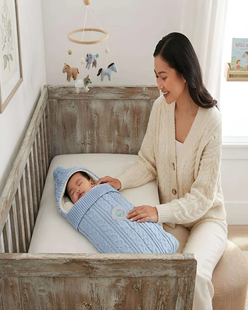 SACO DE DORMIR BEBE PARA INVIERNO TEJIDO TRENZADO - 1