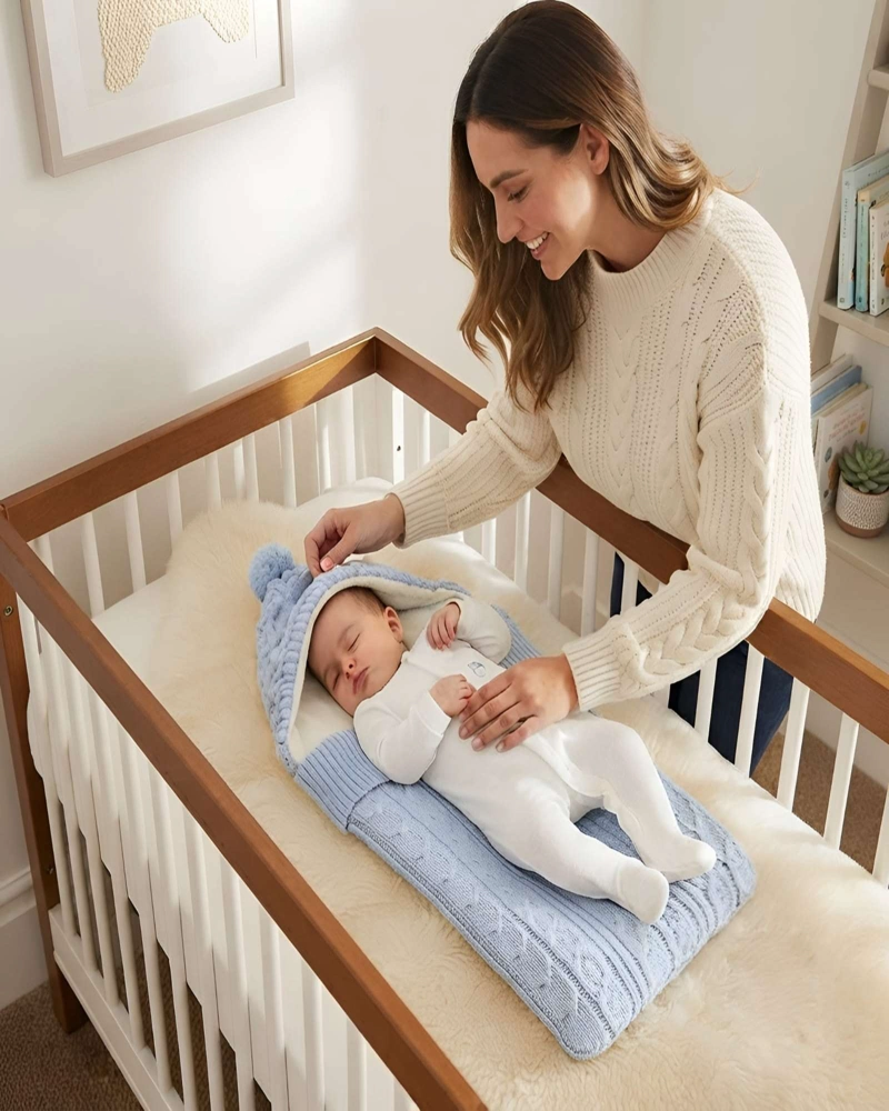 SACO DE DORMIR BEBE PARA INVIERNO TEJIDO TRENZADO - 3