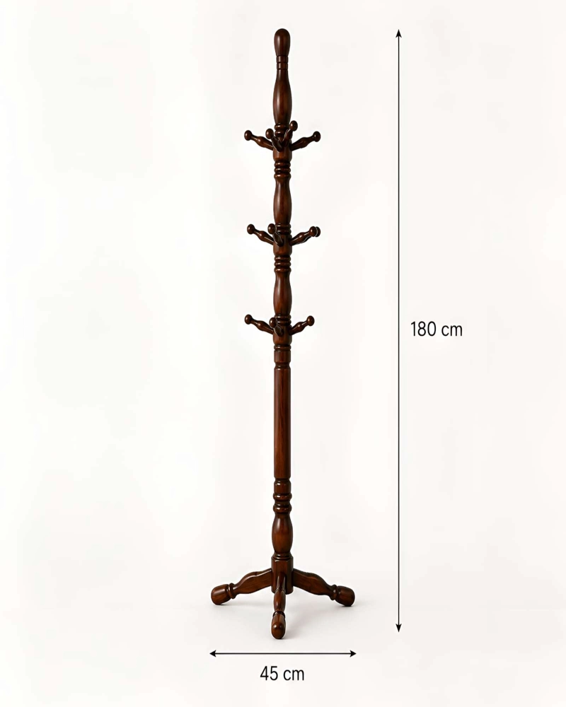 PERCHERO PARA ABRIGOS MADERA DE ROBLE TAILANDES 180 CM - 6
