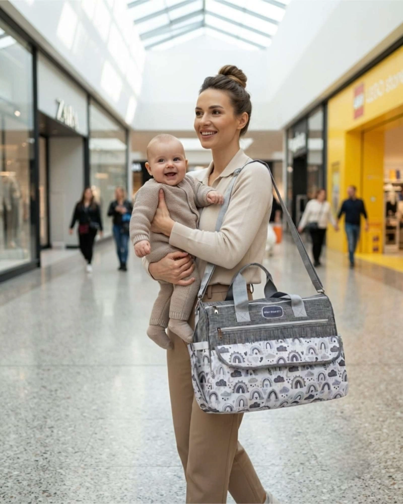 BOLSO PAÑALERA MATERNAL CON MUDADOR PORTATIL MULTIFUNCIONAL - 3
