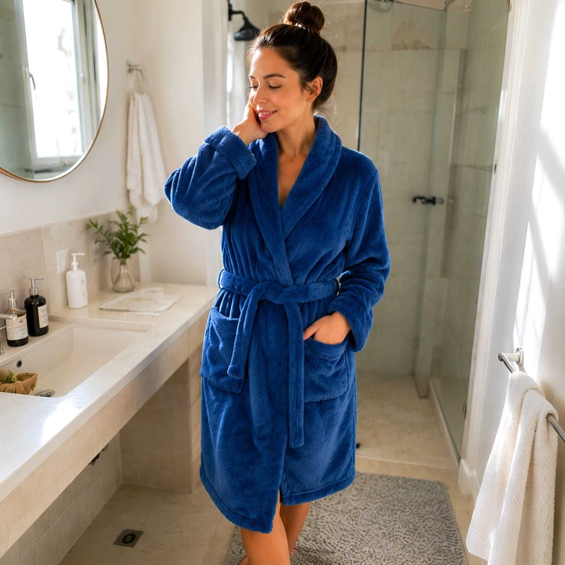 BATA DE BAÑO ULTRA SUAVE - CONFORT PREMIUM PARA TU RUTINA - 6