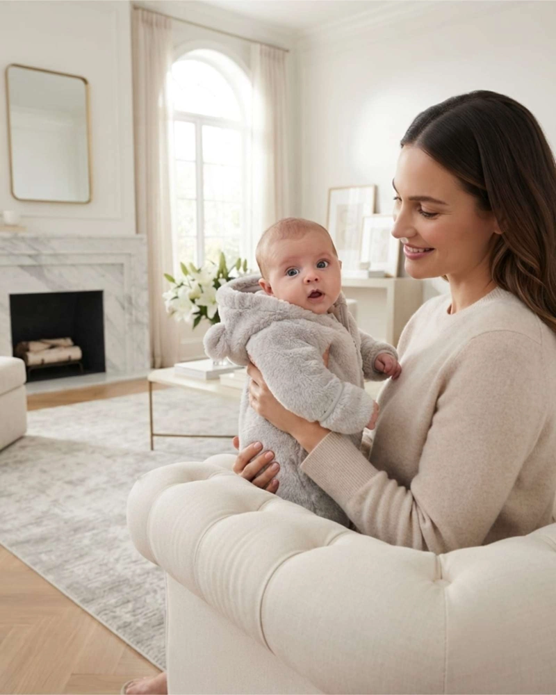 ENTERITO OSITO DE INVIERNO PARA BEBE  , MAMELUCO TE RMICO CON CAPUCHA - 5