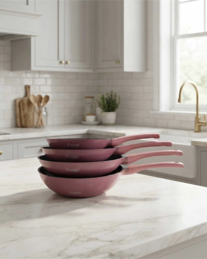 SET DE 3 SARTENES + WOK KEEP ANTIADHERENTE - 1