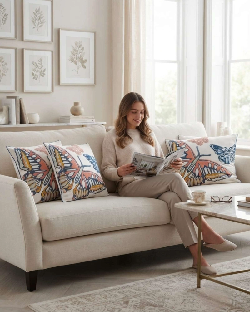 JUEGO DE 4 COJINES CONFORTABLES CON RELLENO DE DISEÑO SOFISTICADO - 5