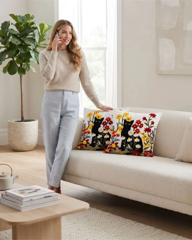 JUEGO DE 2 COJINES CONFORTABLES CON RELLENO DE DISEÑO SOFISTICADO - 2