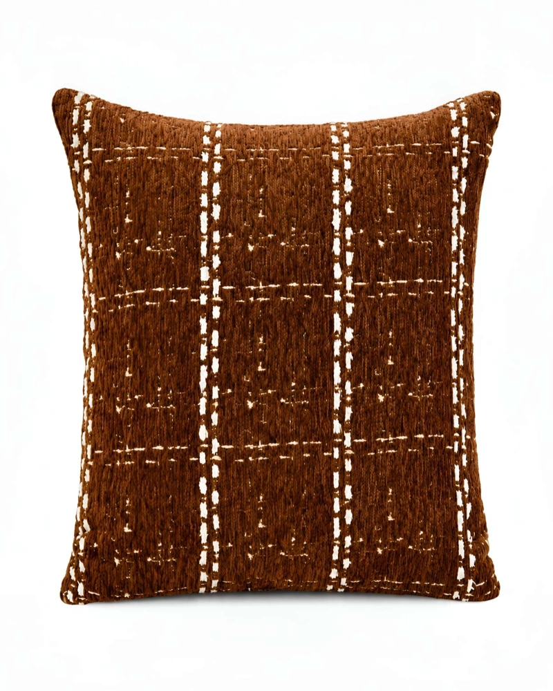 PACK X2 FUNDAS DE COJIN CON RELLENO CHENILLE CUADRILLE CONFORT Y DISEÑO - 6