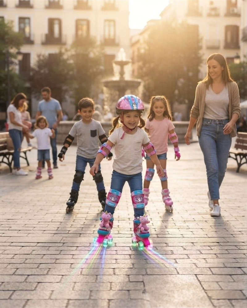 SET DE PATINES 4 RUEDAS 2X2 KAWAII CON ACCESORIOS Y PELUCHE TALLA XS - 4