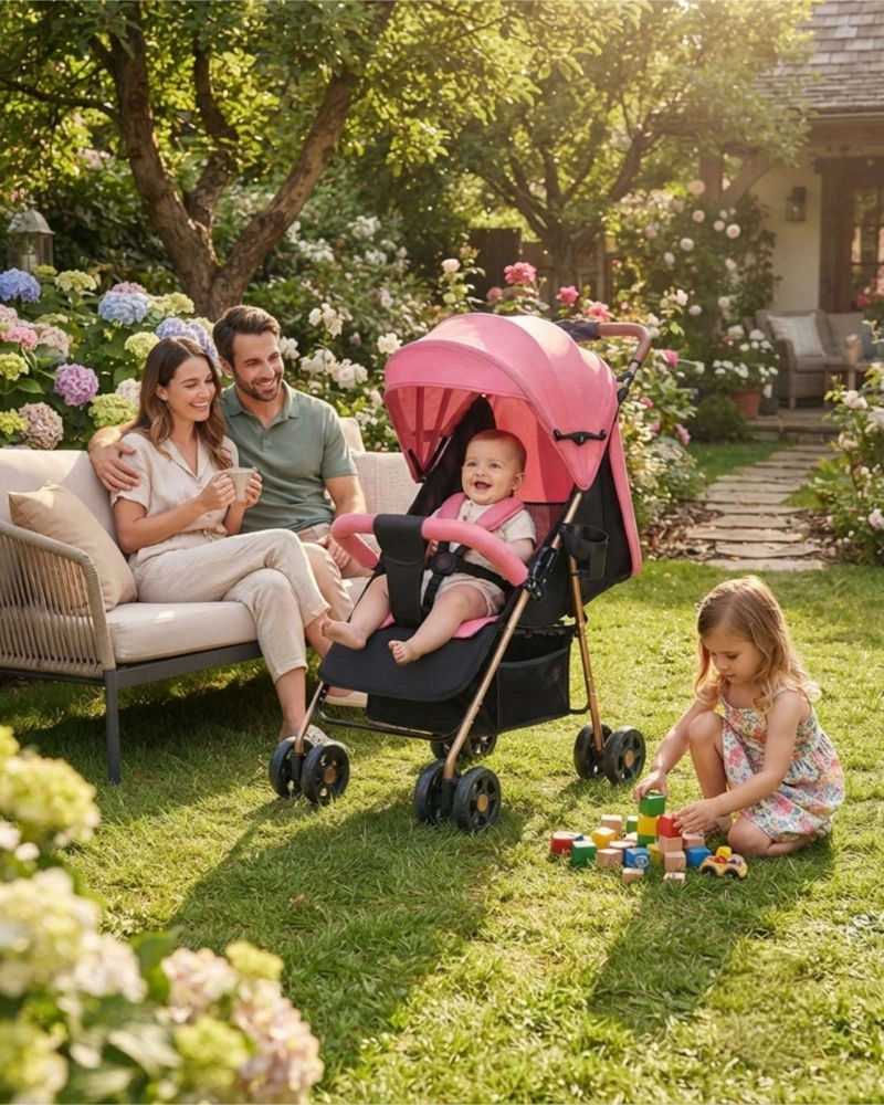COCHE PARA BEBE CON ESTRUCTURA RESISTENTE Y ASIENTO ACOLCHADO - 4