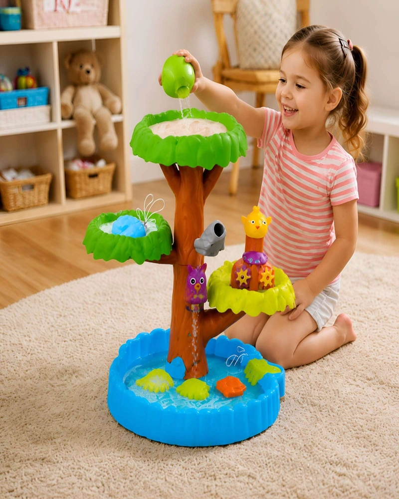 MESA DE ARENA Y AGUA INFANTIL CON DISEÑO DE ARBOL - 1