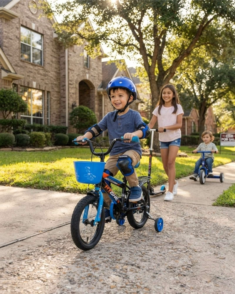 BICICLETA PARA NIÑOS ARO 12 CON KIT DE PROTECCION Y CASCO - 1