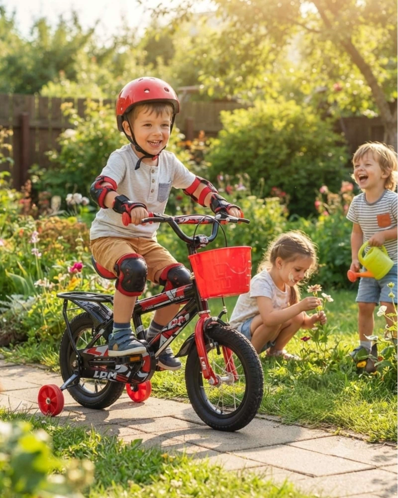BICICLETA PARA NIÑOS ARO 14 CON KIT DE PROTECCION Y CASCO - 1