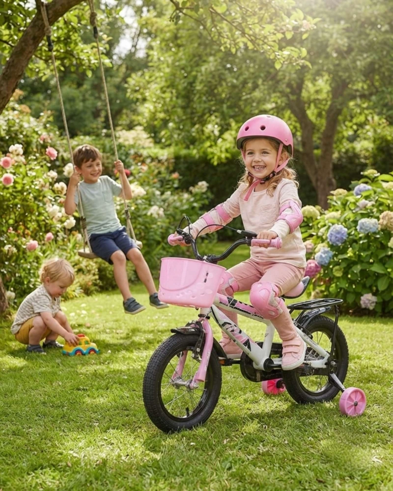 BICICLETA PARA NIÑOS ARO 12 CON KIT DE PROTECCION Y CASCO - 1