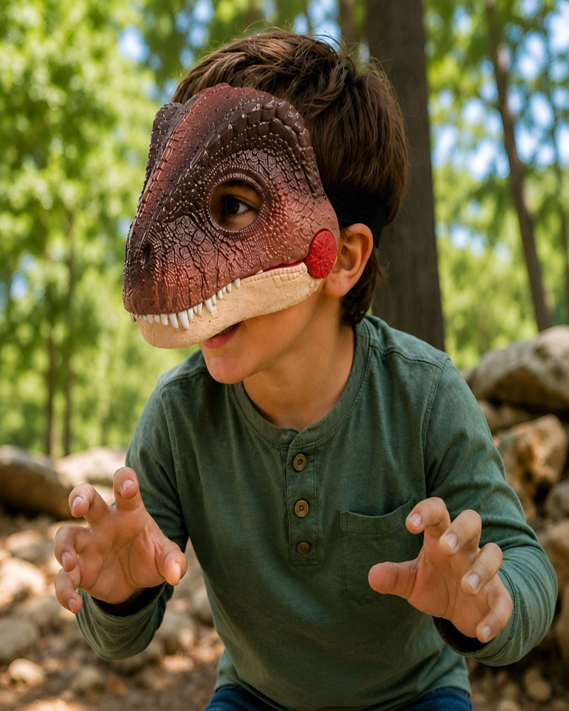 JUGUETE MASCARA DE DINOSAURIO CON SONIDO Y CORREA AJUSTABLE - 4