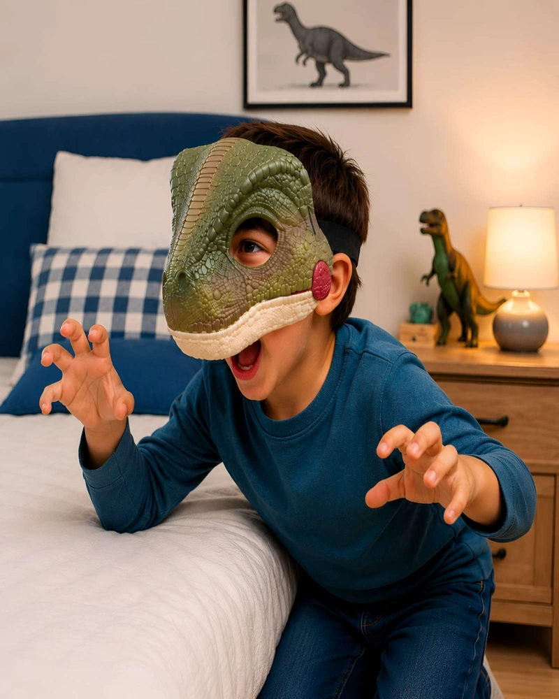 JUGUETE MASCARA DE DINOSAURIO CON SONIDO Y CORREA AJUSTABLE - 5