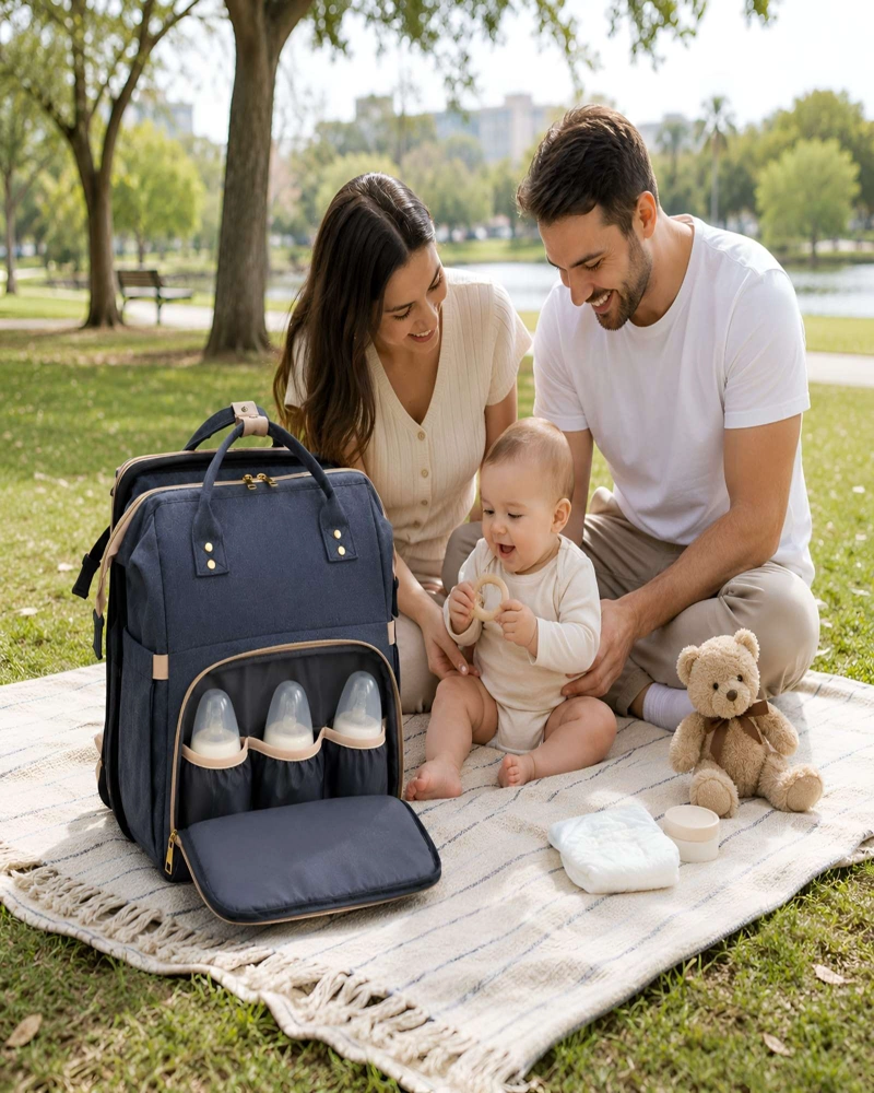 MOCHILA PAÑALERA MULTIFUNCIONAL 3 EN 1 CON CUNA PORTATIL Y CAMBIADOR - 2