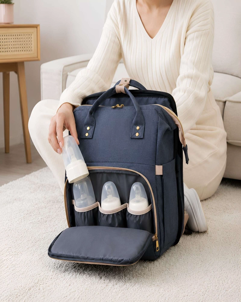MOCHILA PAÑALERA MULTIFUNCIONAL 3 EN 1 CON CUNA PORTATIL Y CAMBIADOR - 3