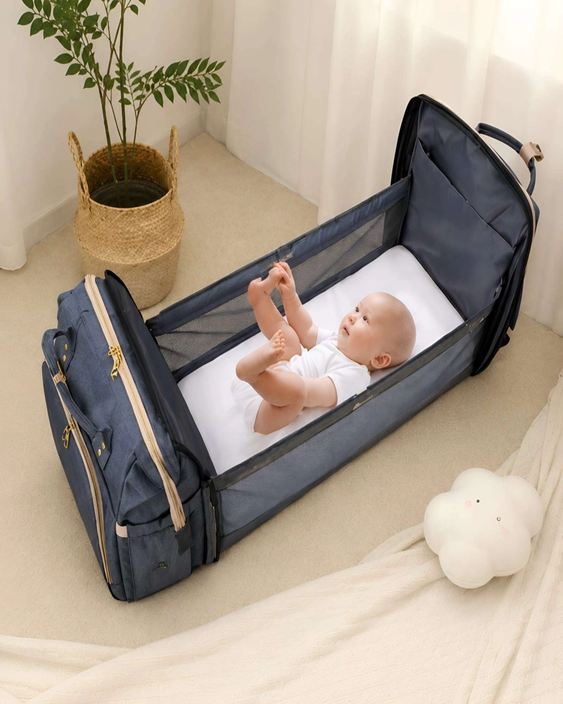 MOCHILA PAÑALERA MULTIFUNCIONAL 3 EN 1 CON CUNA PORTATIL Y CAMBIADOR - 4