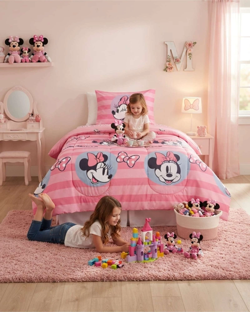 PLUMON DE MINNIE MOUSE PLAZA Y MEDIA CON FUNDA DE ALMOHADA - 4