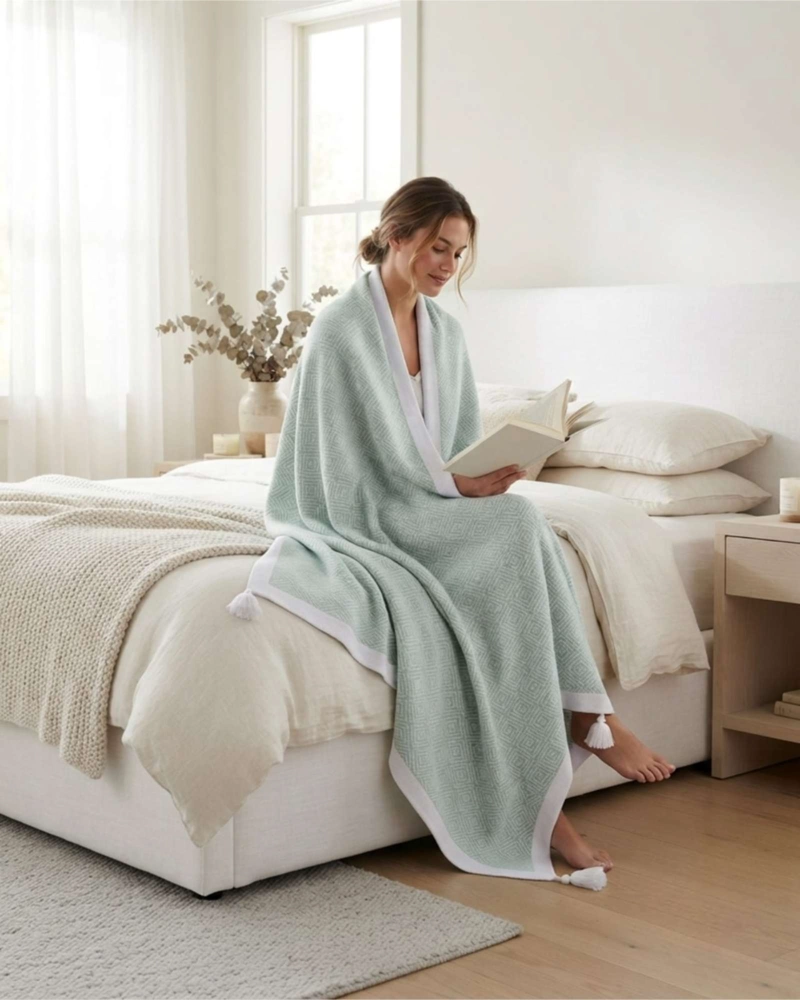 FRAZADA MANTA POLAR LIGERA DE ALGODON SUAVE 130X150 CM - 4