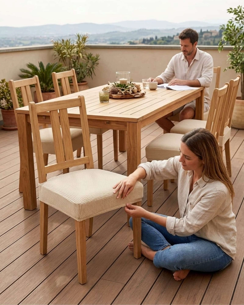 PACK X6 FUNDAS CUBRE ASIENTO PARA SILLA DE COMEDOR ELASTICAS - 2