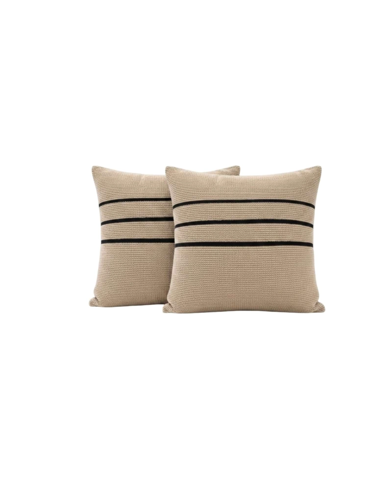 SET X4 COJINES DECORATIVOS CHENILLE CON FRANJAS 45X45 CM INCLUYE RELLENO - 6
