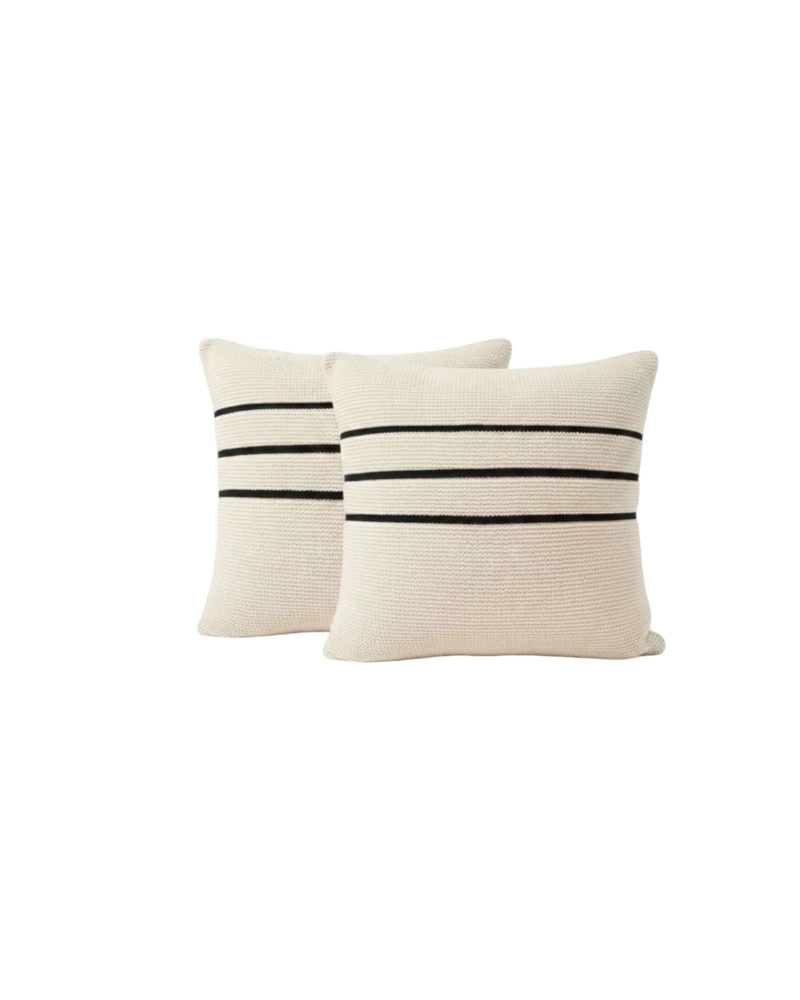 SET X2 COJINES DECORATIVOS CHENILLE CON FRANJAS 45X45 CM INCLUYE RELLENO - 6