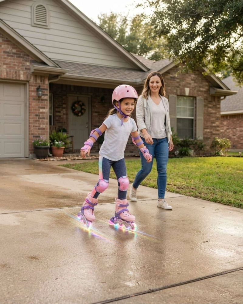 KIT COMPLETO DE PATINES EN LINEA Y PROTECCIONES PARA NIÑAS TALLA M - 5